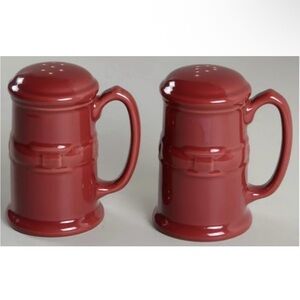 Longaberger Pottery Woven Traditions Paprika Red Stovetop Salt and Pepper Shaker